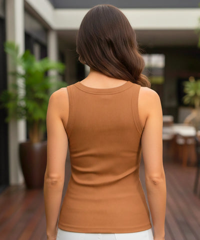 Comprar blusa canelada feminina regata básica algodão elastano justa corpo confortável barato ZARA