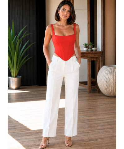 Comprar blusa corset feminina malha preta decote quadrado modeladora com zíper em promoção ANELLIMN