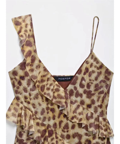 Comprar blusa de alcinha feminina oncinha com babado em promoção Anellimn