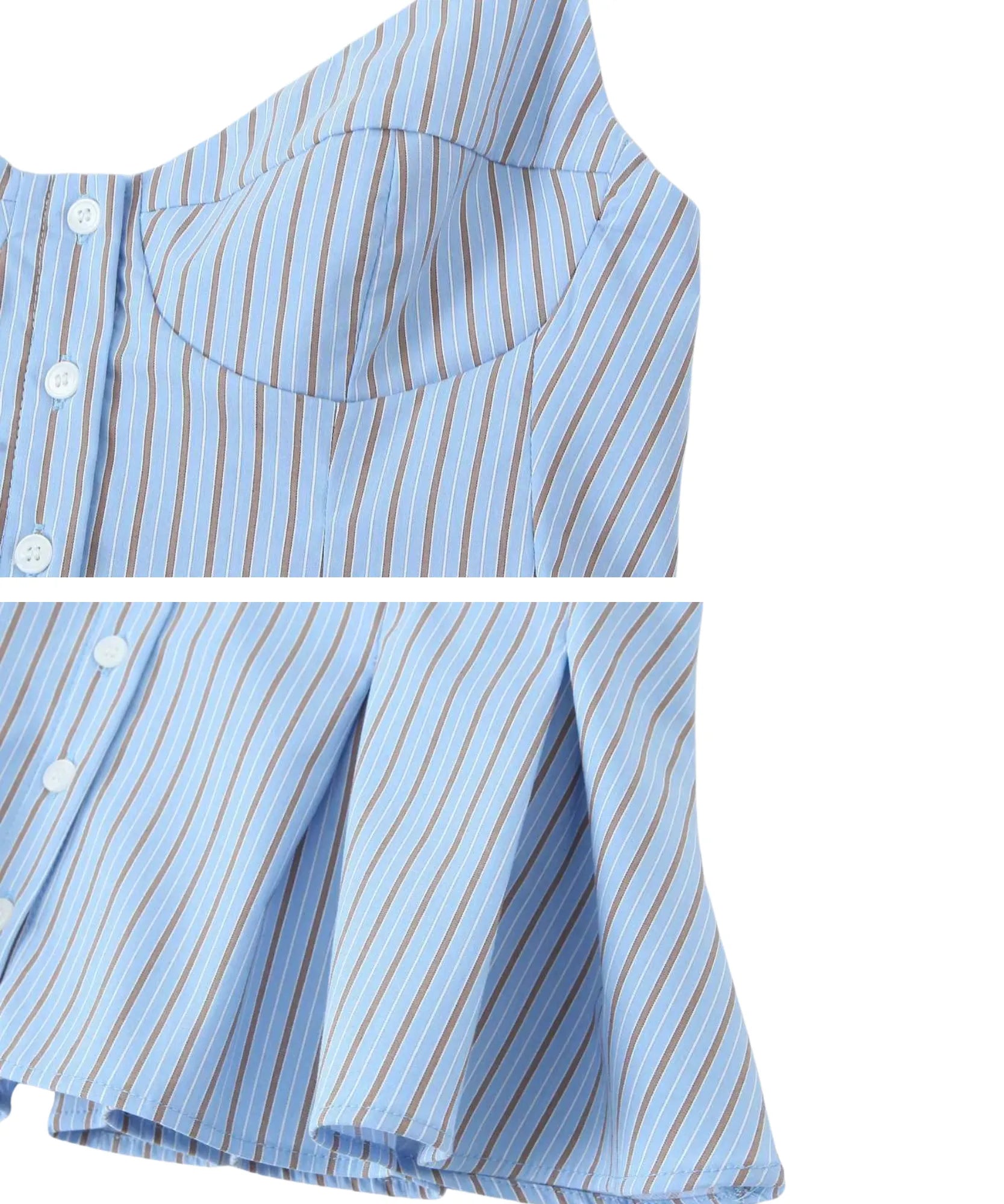 Comprar blusa de alcinha peplum com botões frontais em promoção Anellimn