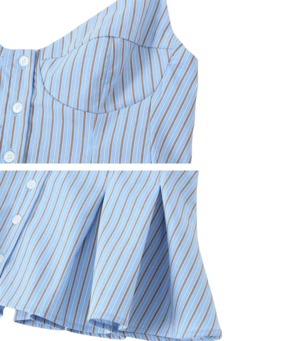 Comprar blusa de alcinha peplum com botões frontais em promoção Anellimn