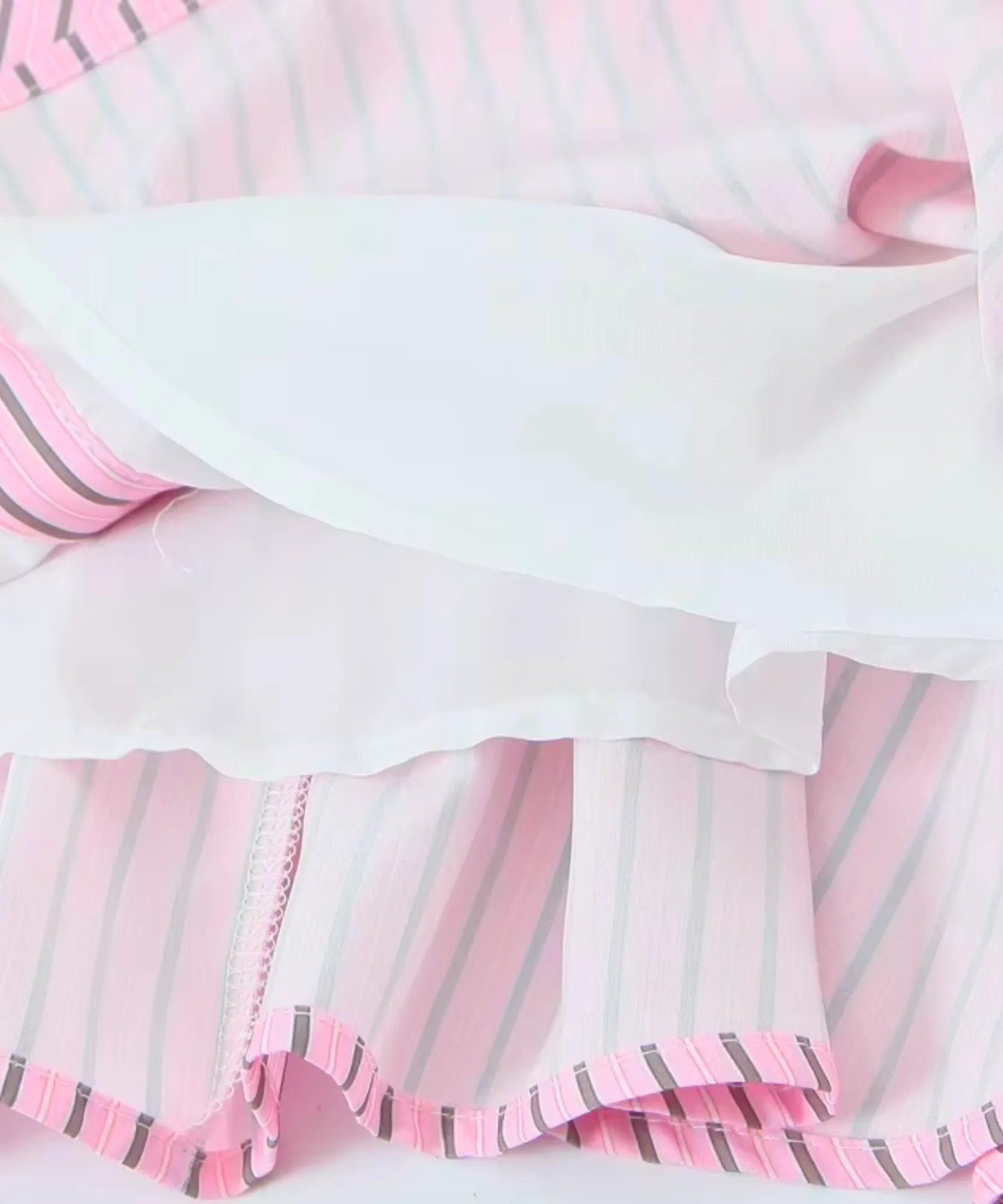 Comprar blusa de alcinha peplum rosa listrado detalhe do tecido em promoção Anellimn
