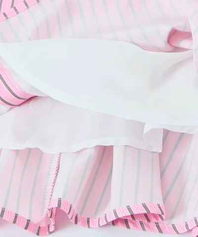 Comprar blusa de alcinha peplum rosa listrado detalhe do tecido em promoção Anellimn