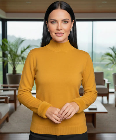 Comprar blusa de frio feminina grossa de tricot peluciada com gola alta e cashmere para inverno barato ZARA