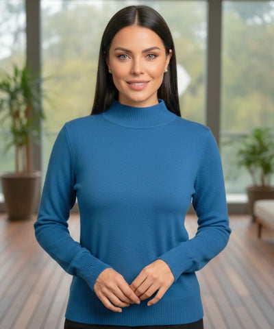 Comprar blusa de frio feminina grossa de tricot peluciada com gola alta e cashmere para inverno barato ZARA