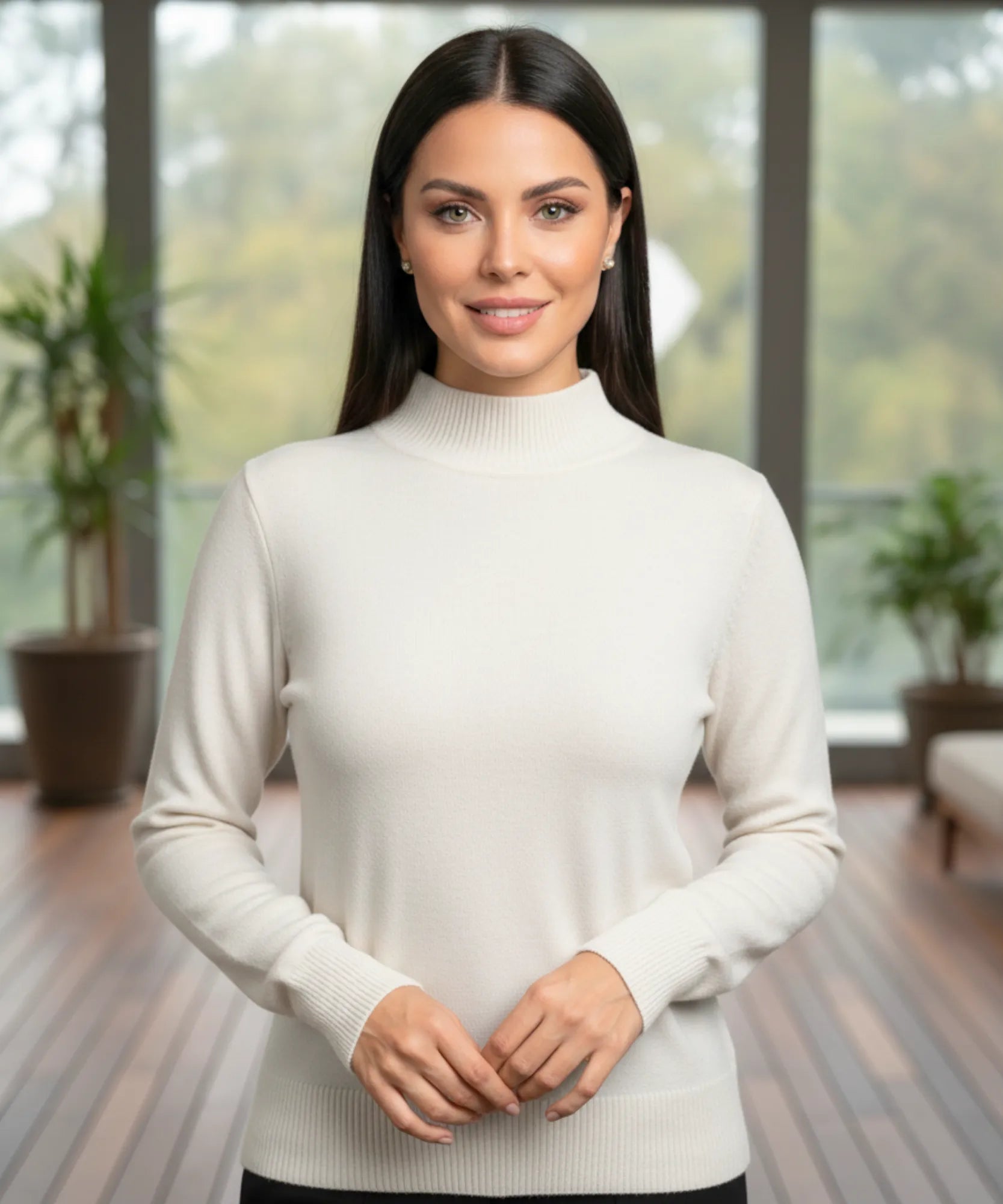 Comprar blusa de frio feminina grossa de tricot peluciada com gola alta e cashmere para inverno barato ZARA