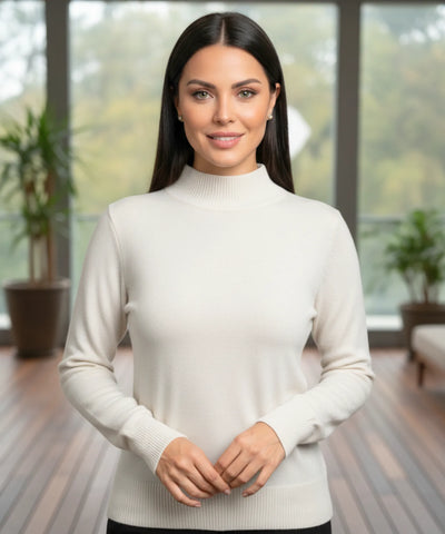 Comprar blusa de frio feminina grossa de tricot peluciada com gola alta e cashmere para inverno barato ZARA