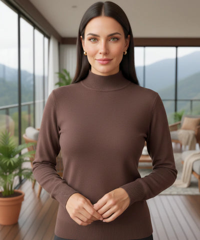 Comprar blusa de frio feminina grossa de tricot peluciada com gola alta e cashmere para inverno barato ZARA