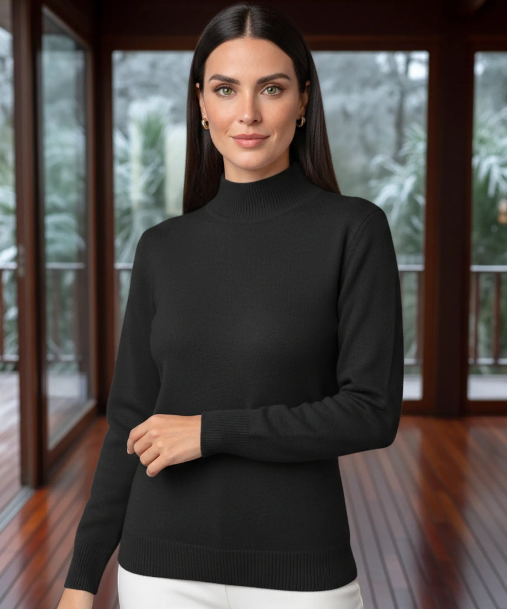 Comprar blusa de frio feminina grossa de tricot peluciada com gola alta e cashmere para inverno barato ZARA