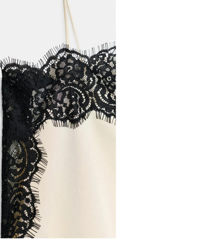 Comprar Blusa de Renda Cetim Alça Fina acabamento delicado barato em promoçao ANELLIMN