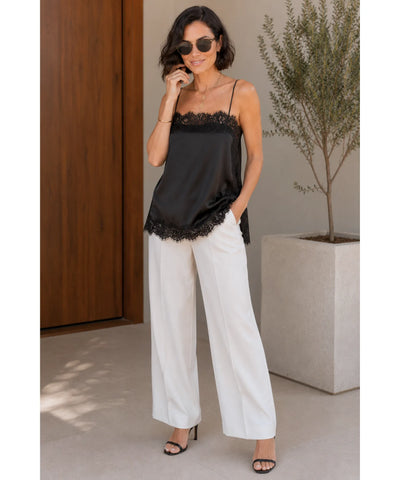 Comprar Blusa de Renda Cetim Alça Fina acabamento delicado barato em promoçao ANELLIMN