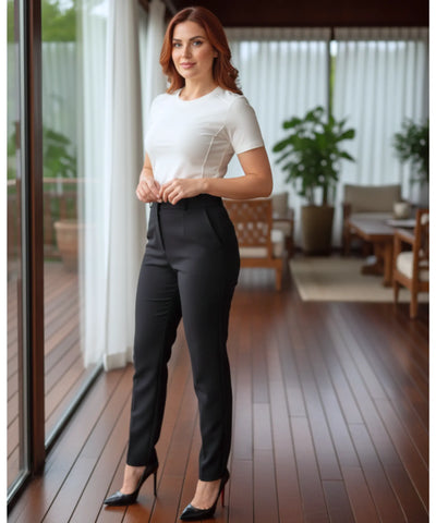 Blusa Feminina Básica Slim Fit Gola Redonda Casual | Biah