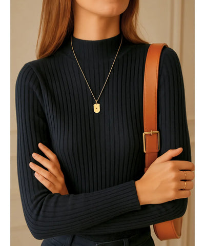 Blusa Feminina Canelada de Tricot Gola Alta Elegante | Marele