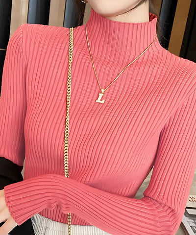 Blusa Feminina Canelada de Tricot Gola Alta Elegante | Marele