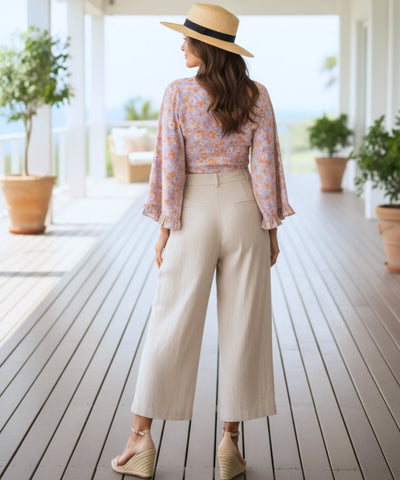 Comprar blusa feminina elegante manga morcego estampa floral amarração frontal leve casual verão boho em promoção ZARA