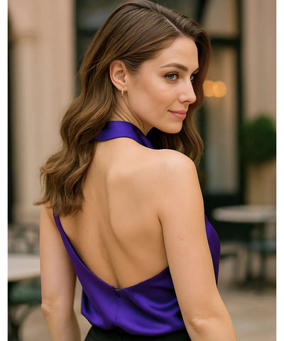 Blusa Feminina Frente Única de Cetim Elegante | Leti