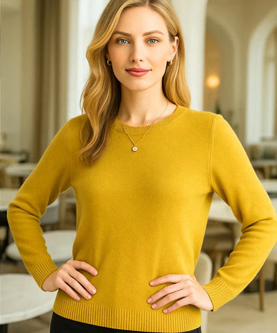 Blusa Feminina de Malha de Lã com Cashmere Manga Longa | Kalif