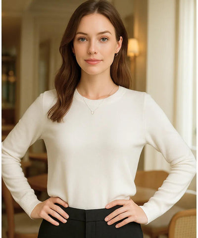 Blusa Feminina de Malha de Lã com Cashmere Manga Longa | Kalif
