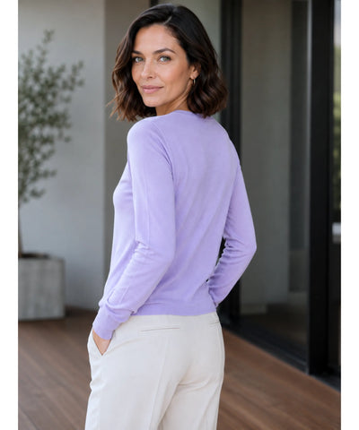 Comprar Blusa feminina de malha de lã com cashemere e manga longa elegante barato ANELLIMN