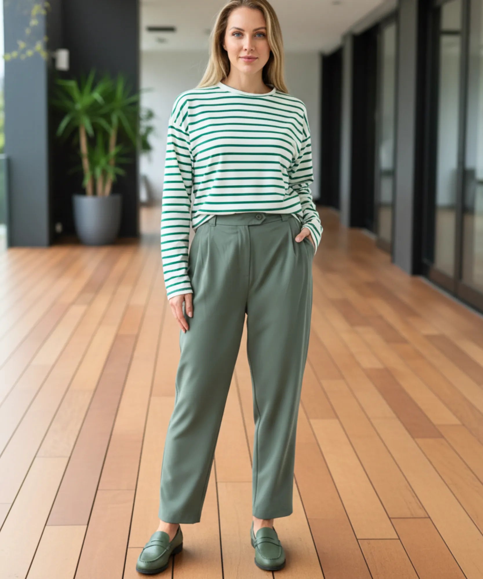 Comprar blusa feminina manga longa listrada algodão básica casual confortável em promoção ZARA
