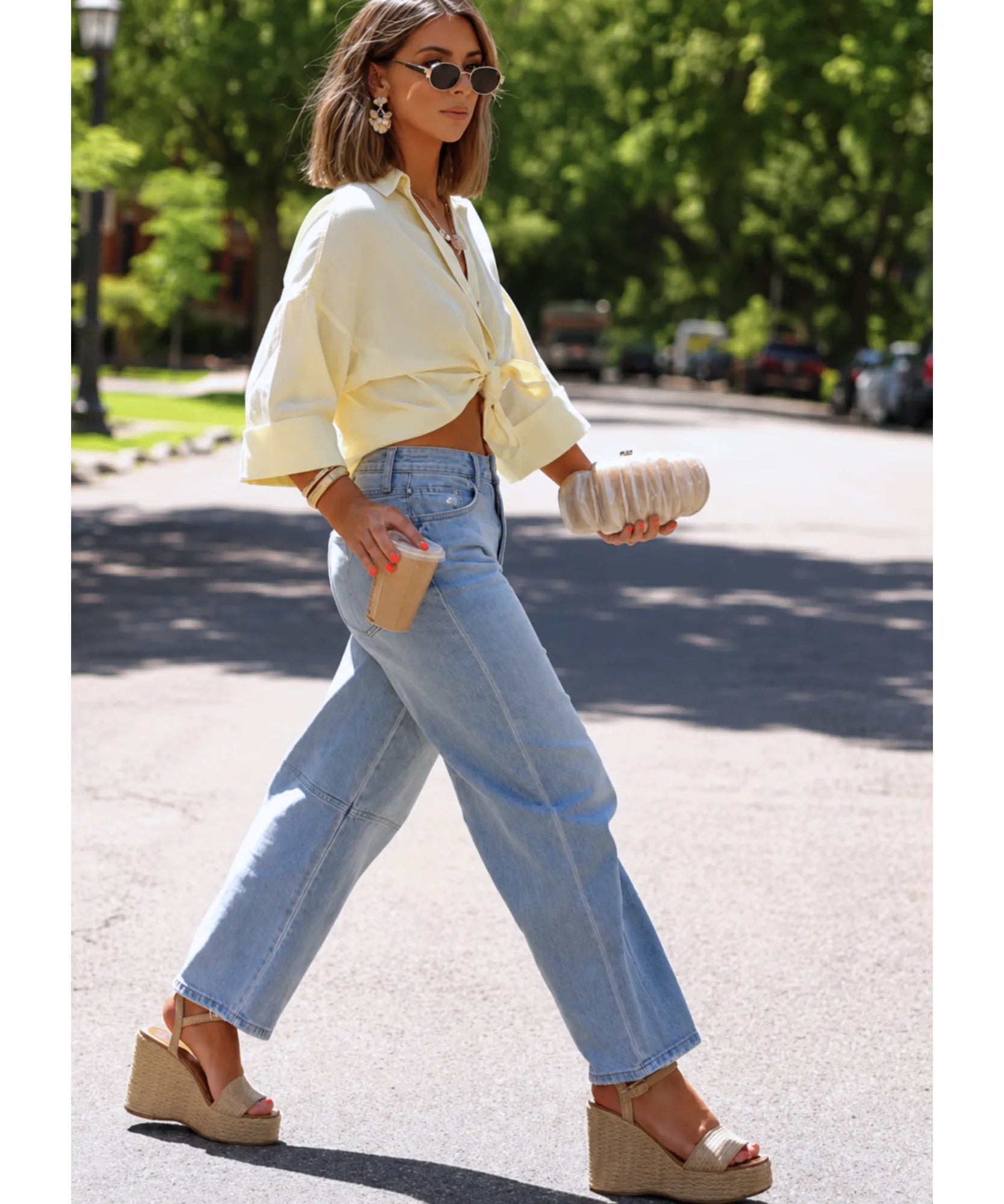 Comprar blusa feminina manga longa algodão linho modelagem ampla casual trabalho barato ou em promoção ANELLIMN