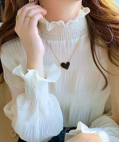 Blusa Feminina Manga Longa Social Gola Alta Elegante | Belle