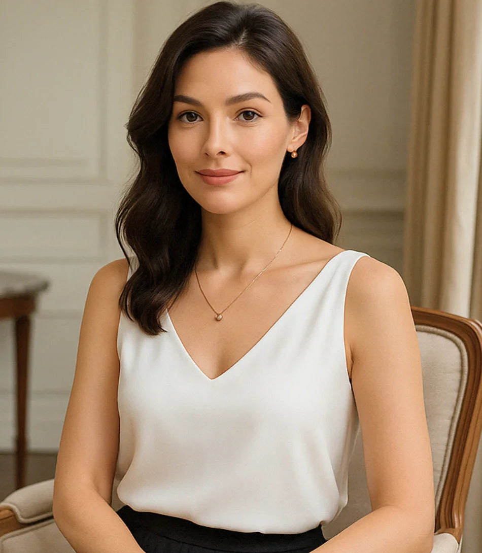 Comprar blusa feminina social de cetim branco com decote para looks sofisticados de trabalho ou eventos noturnos em promoção ZARA
