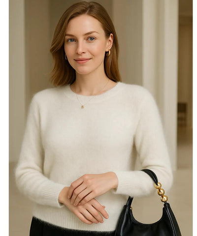 Blusa Feminina de Tricot Cashmere Grossa Elegante | Sofih