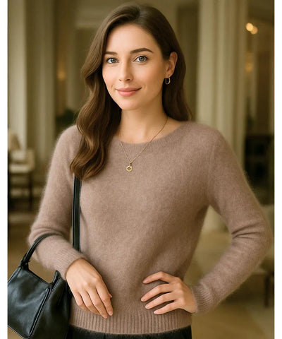 Blusa Feminina de Tricot Cashmere Grossa Elegante | Sofih