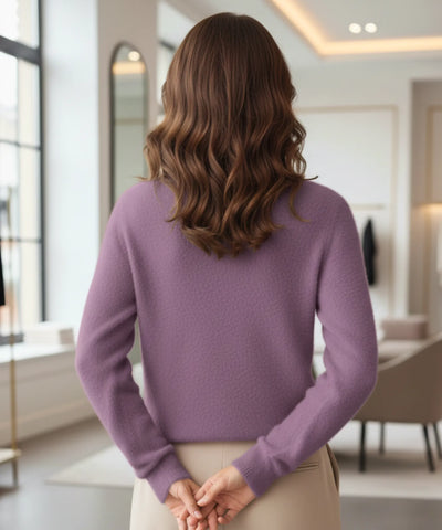 Blusa Feminina de Tricot Cashmere Grossa Elegante | Sofih