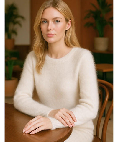 Blusa Feminina de Tricot Cashmere Grossa Elegante | Sofih
