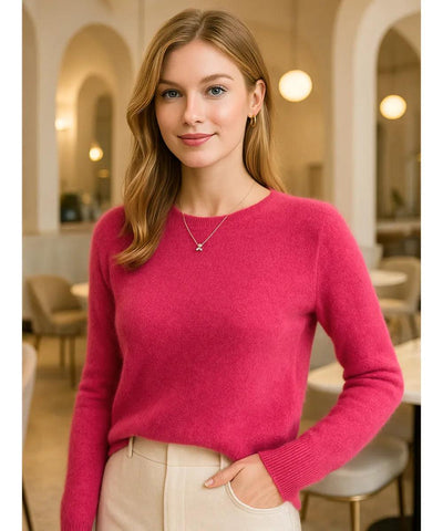 Blusa Feminina de Tricot Cashmere Grossa Elegante | Sofih