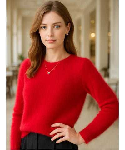 Blusa Feminina de Tricot Cashmere Grossa Elegante | Sofih