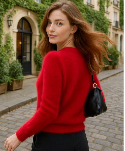 Blusa Feminina de Tricot Cashmere Grossa Elegante | Sofih