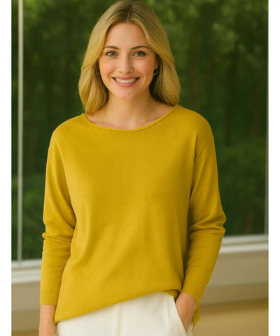 Comprar blusa feminina tricot manga longa elegante confortável trabalho casual barato promoção zara