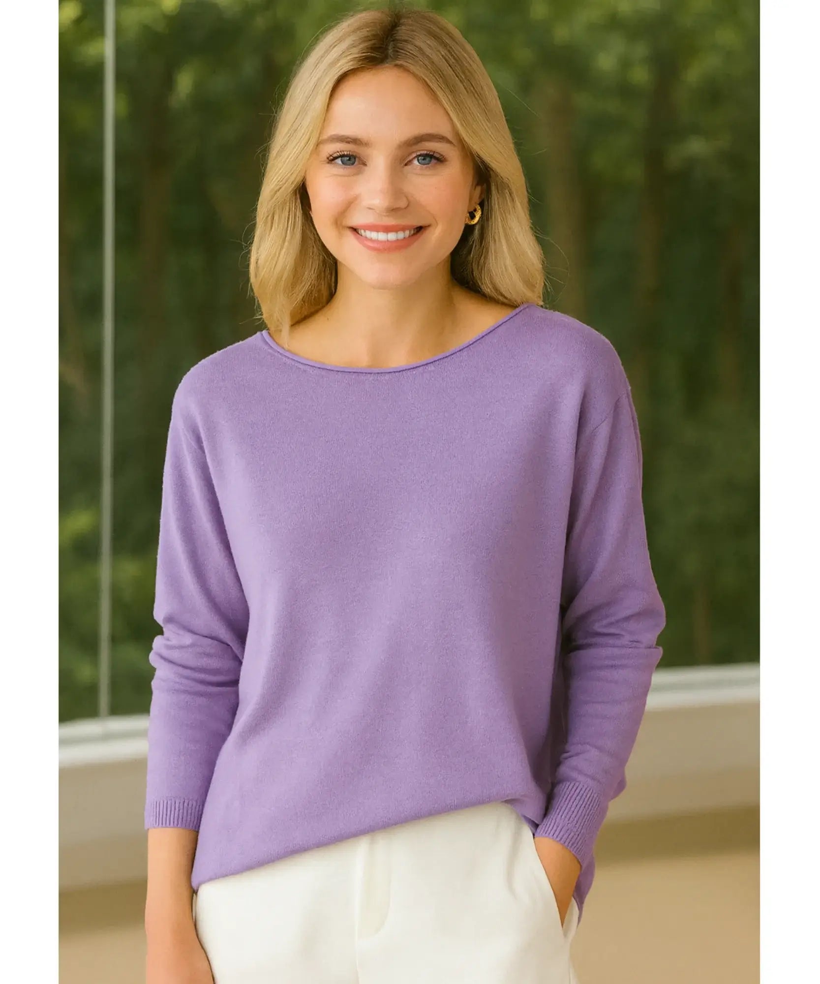 Comprar blusa feminina tricot manga longa elegante confortável trabalho casual barato promoção zara