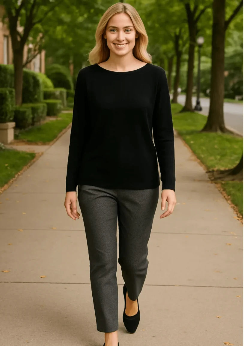 Comprar blusa feminina tricot manga longa elegante confortável trabalho casual barato promoção zara