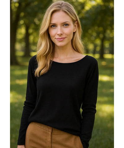 Comprar blusa feminina tricot manga longa elegante confortável trabalho casual barato promoção zara