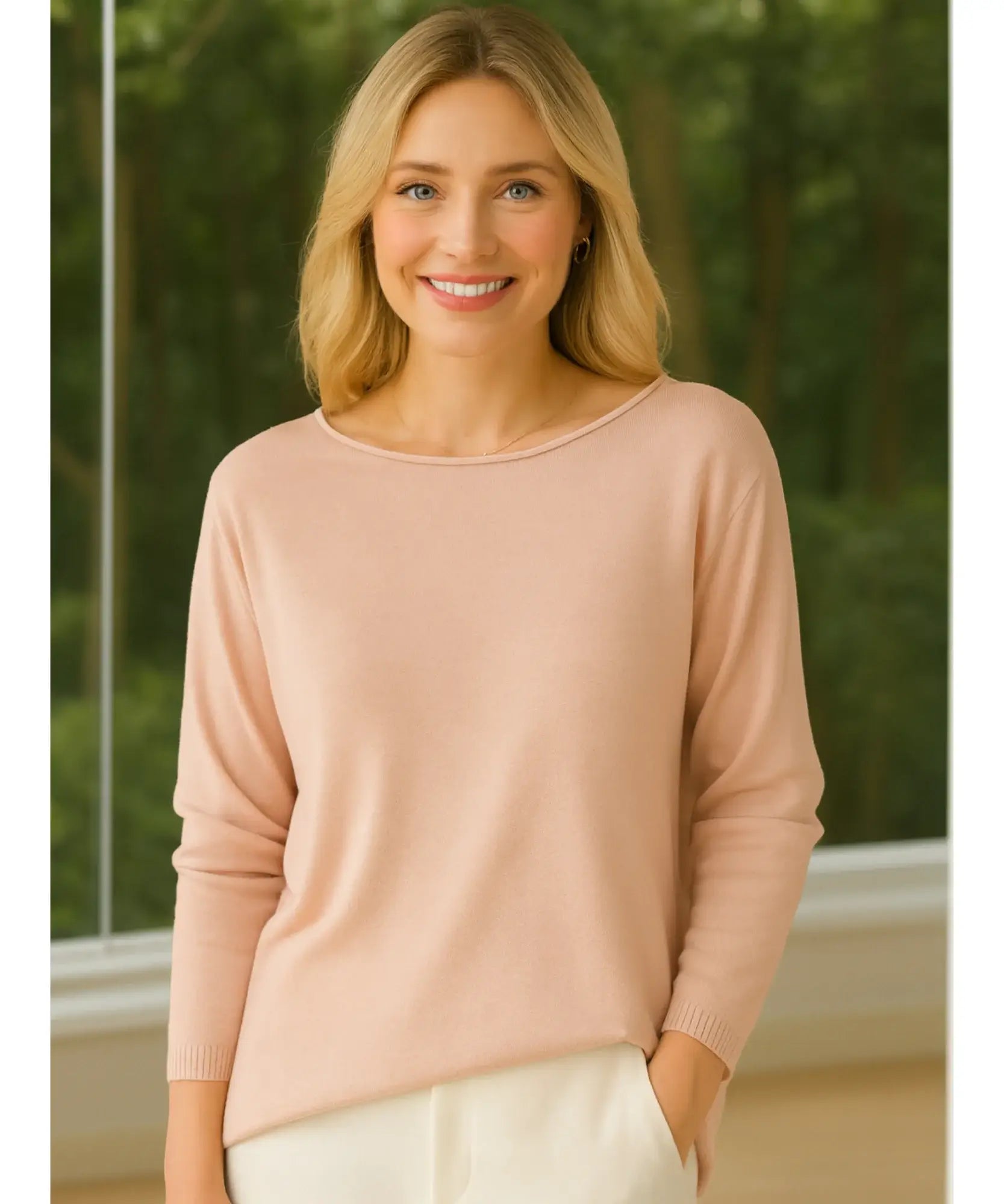 Comprar blusa feminina tricot manga longa elegante confortável trabalho casual barato promoção zara