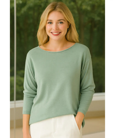 Comprar blusa feminina tricot manga longa elegante confortável trabalho casual barato promoção zara