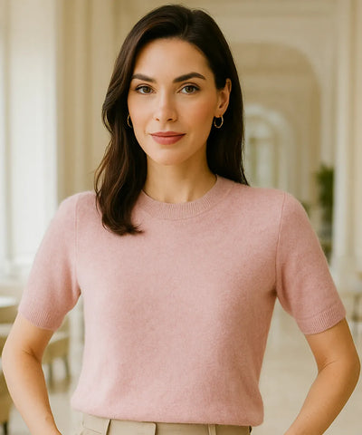 Blusa Feminina de Tricot Modal com Manga Curta Elegante | Plime