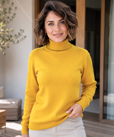 Comprar blusa de frio feminina grossa de tricot térmica com gola alta peluciada aconchegante e sofisticado para o inverno barato ANELLIMN