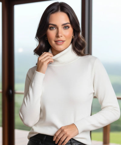 Comprar blusa de frio feminina grossa de tricot térmica com gola alta peluciada aconchegante e sofisticado para o inverno barato ZARA