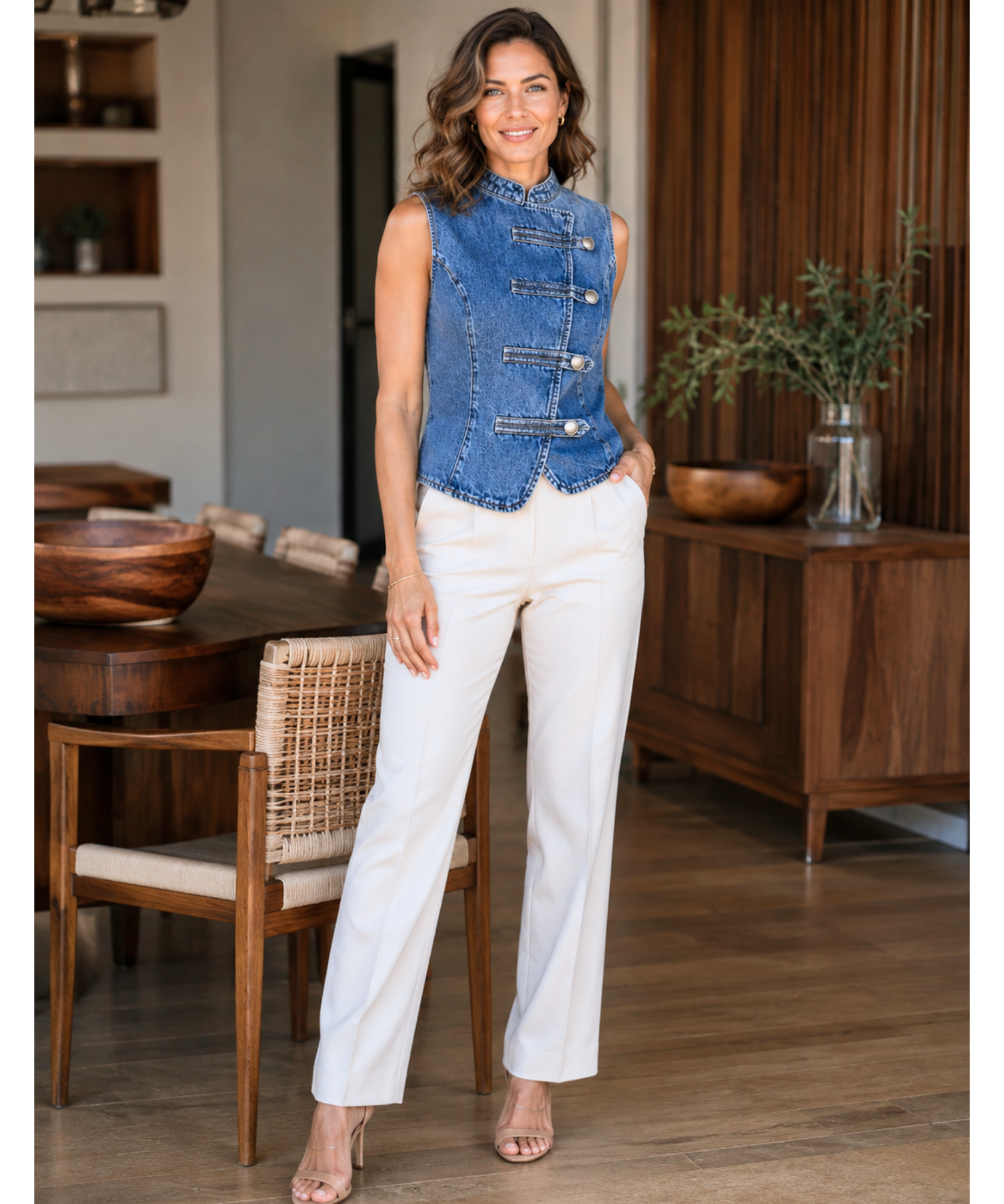 Comprar blusa jeans feminina barata Anellimn