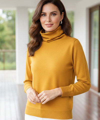 Blusa de Malha Feminina Gola Alta Tricot Elegante | Emma
