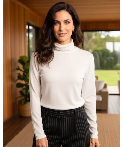 Blusa de Malha Feminina Gola Alta Tricot Elegante | Emma