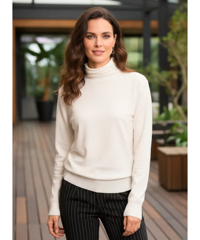 Blusa de Malha Feminina Gola Alta Tricot Elegante | Emma