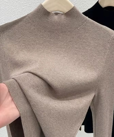 Comprar Blusa Manga Longa Canelada Gola Alta Feminina barata e promoção ANELLIMN