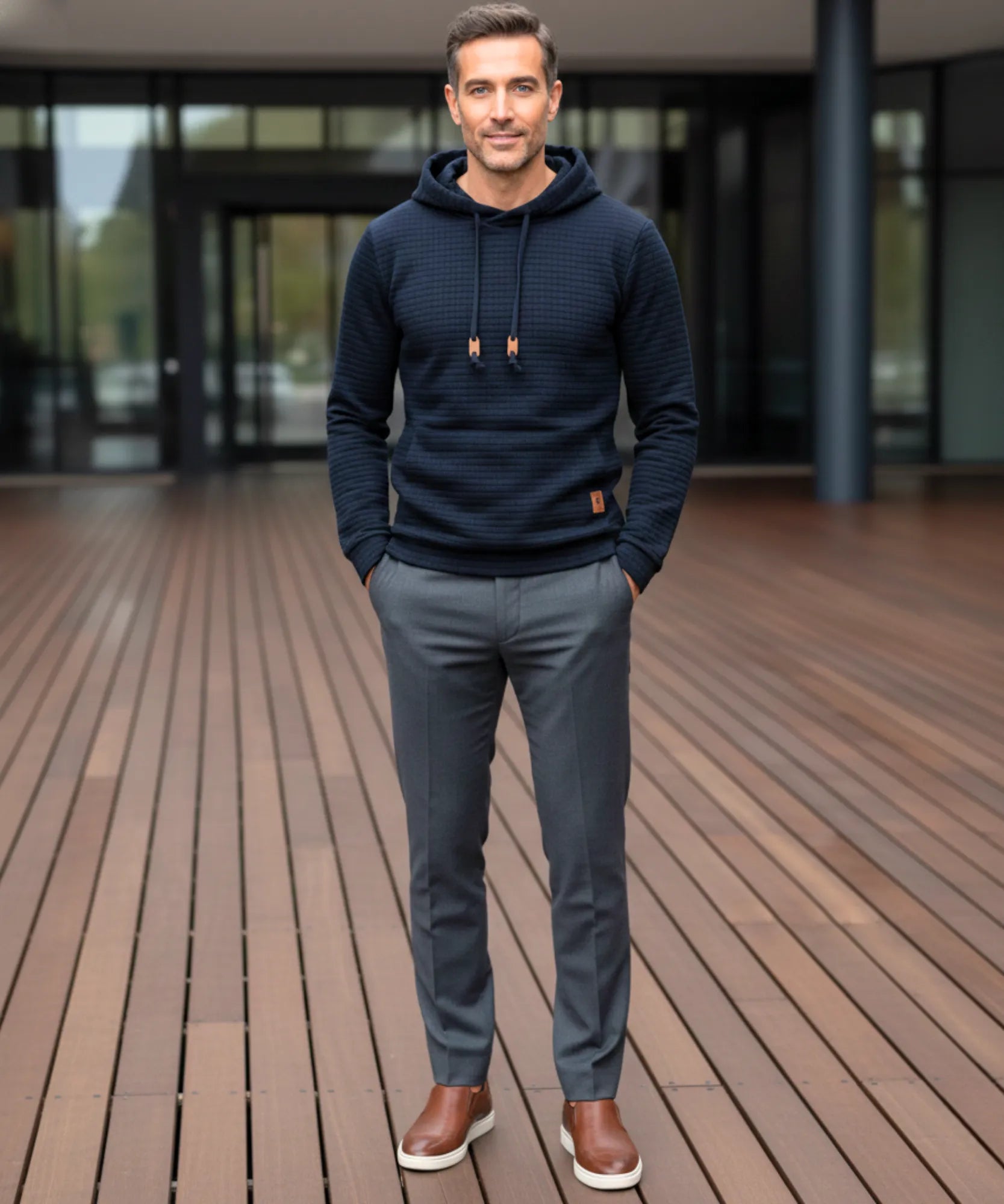 Comprar blusa masculina capuz moletom texturizado inverno casual moderno premium em promoção ZARA