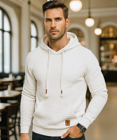 Comprar blusa masculina capuz moletom brancotexturizado inverno casual moderno premium em promoção ZARA